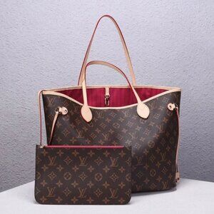 👜✨Louis Vuitton Monogram Neverfull MM Tote With Pouch